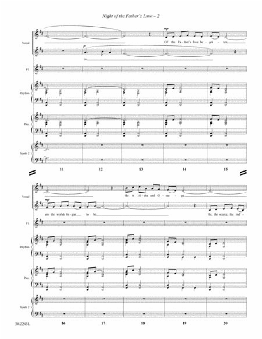 Night of the Father's Love - Flute, Rhythm, and Digital Keyboard(s) Choir scores gallery preview page 3