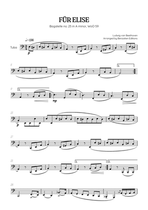 Beethoven • Für Elise / Pour Elise • tuba sheet music