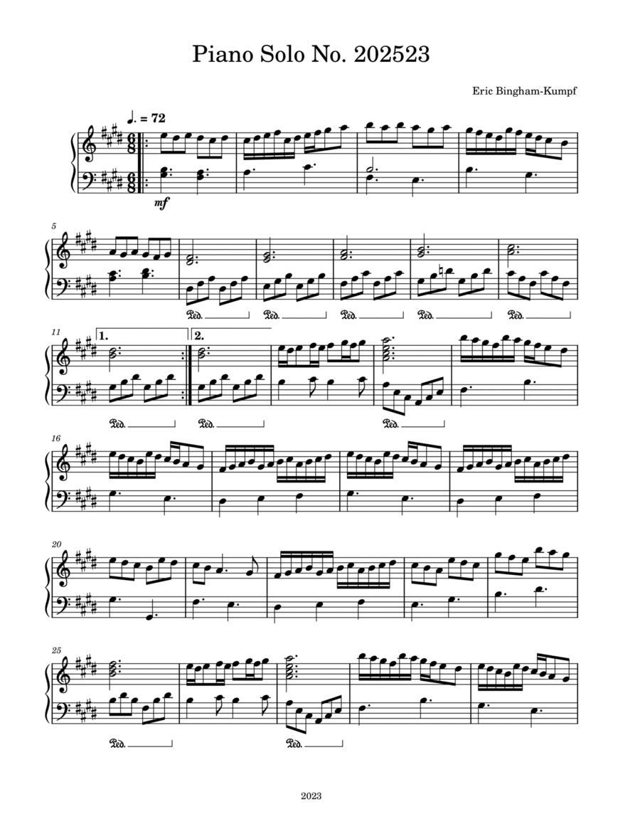 Piano Solo No. 202523 Piano Solo scores gallery preview page 1