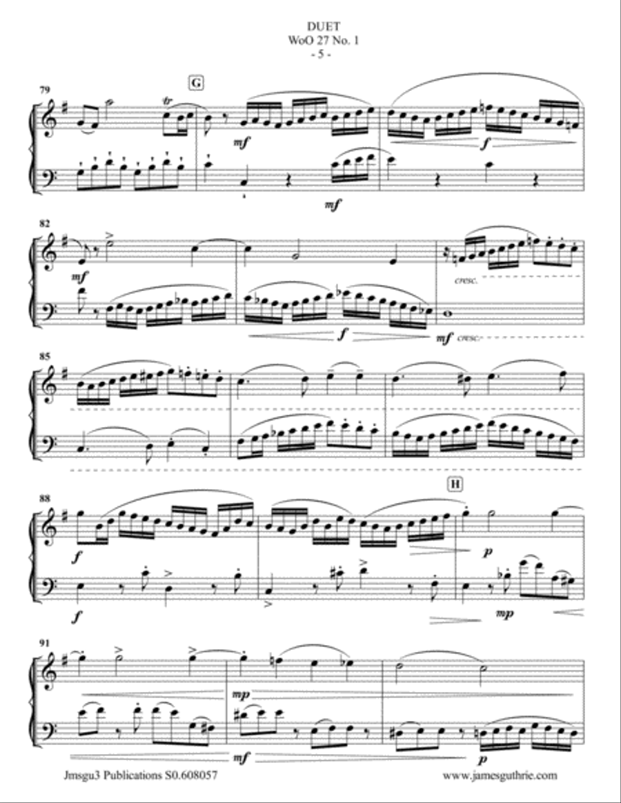 Beethoven: Three Duets WoO 27 for English Horn & Bassoon Woodwind Duet scores gallery preview page 5