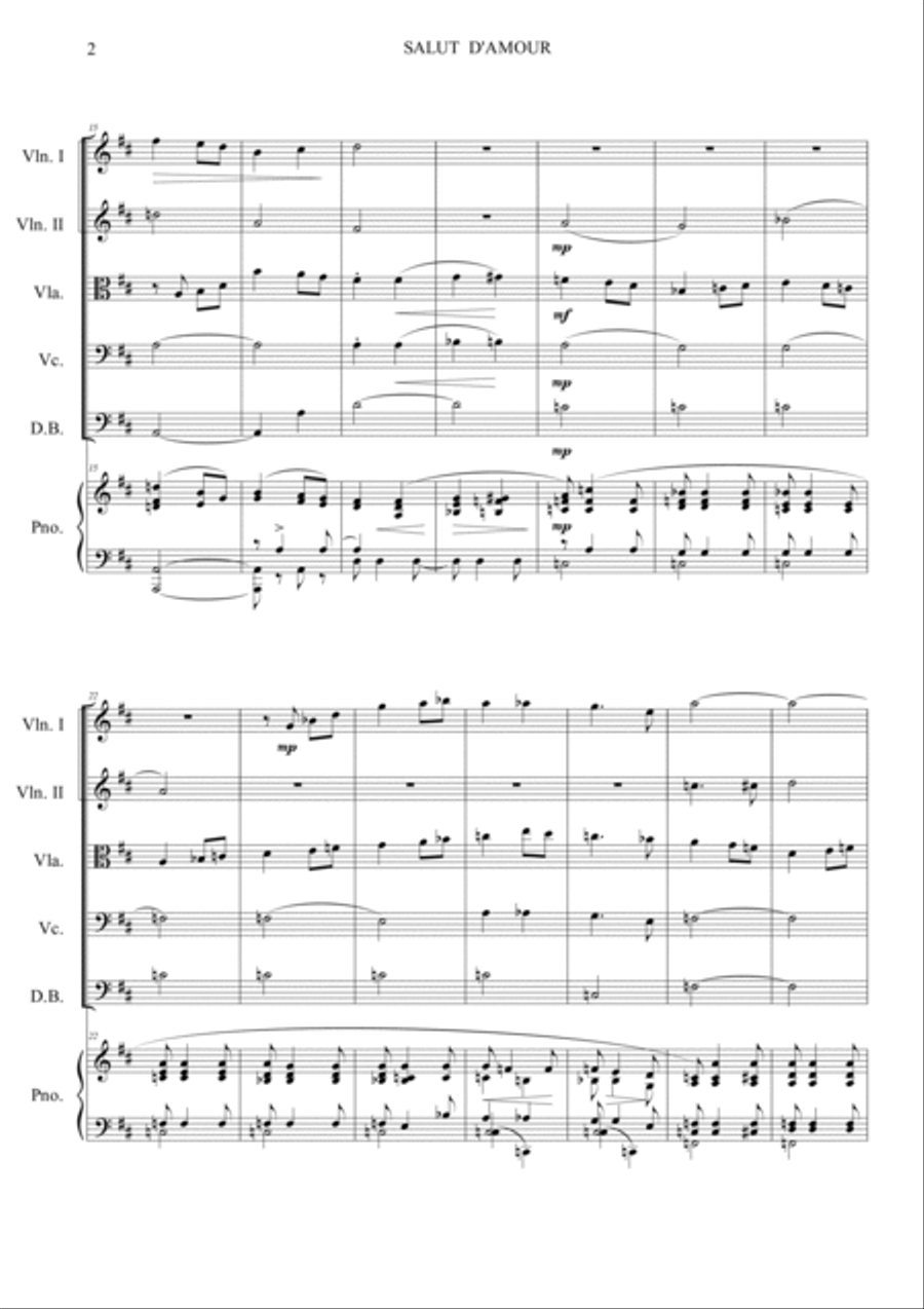 Salut d'amour Chamber Music scores gallery preview page 2