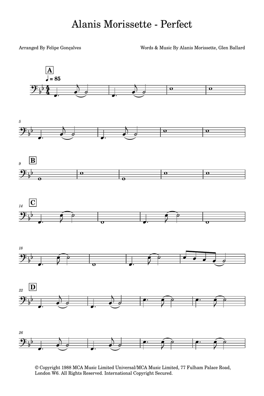 Perfect Bass Guitar scores gallery preview page 1