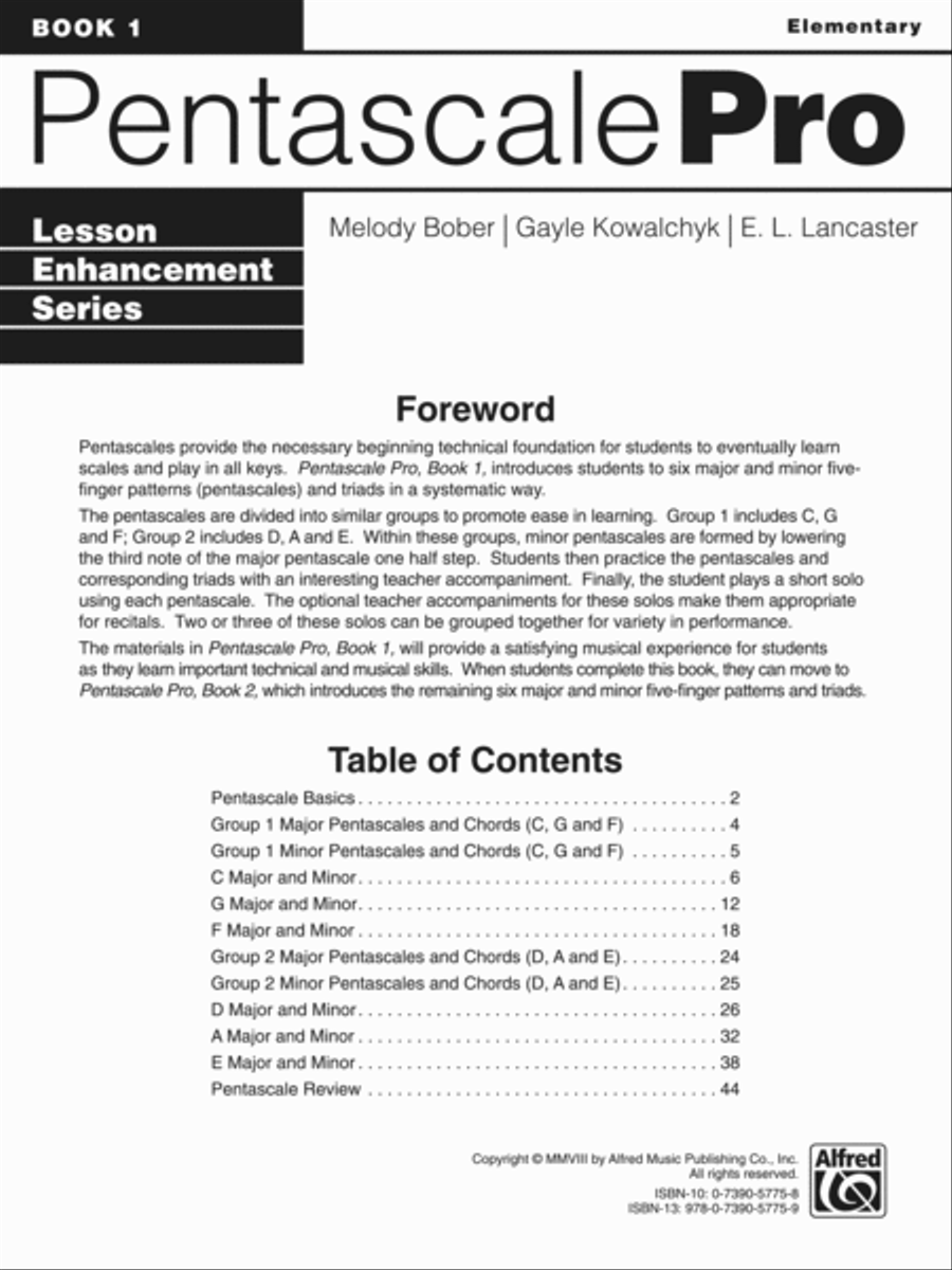 Pentascale Pro, Book 1 Piano Method scores gallery preview page 2