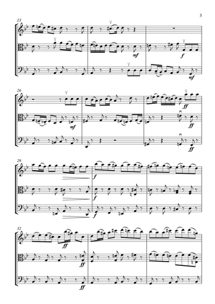 Fugue in G minor (BWV 1001) (3 Sonatas and 3 Partitas for Solo Violin) - String Trio arrangement image number null