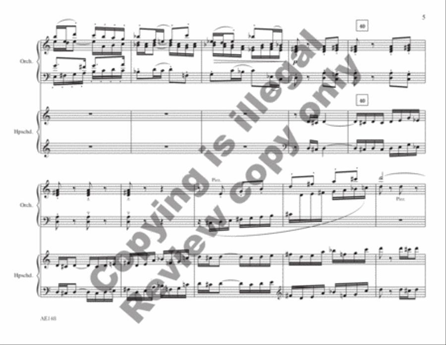 Concerto for Harpsichord and Strings String Orchestra scores gallery preview page 5