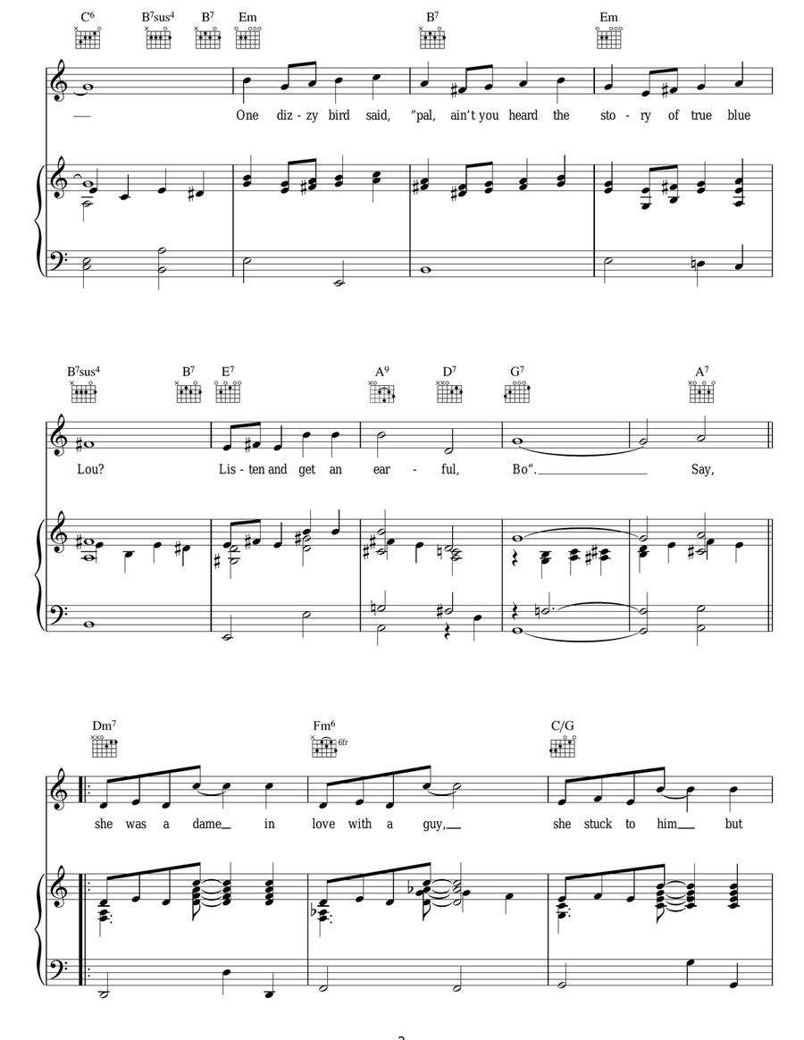 True Blue Lou Guitar scores gallery preview page 2