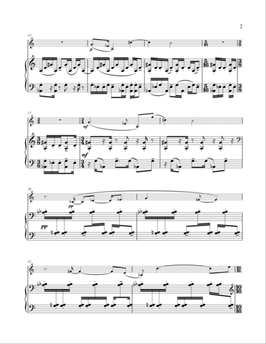 Dubious Diversions for B flat clarinet and piano B-Flat Clarinet scores gallery preview page 2