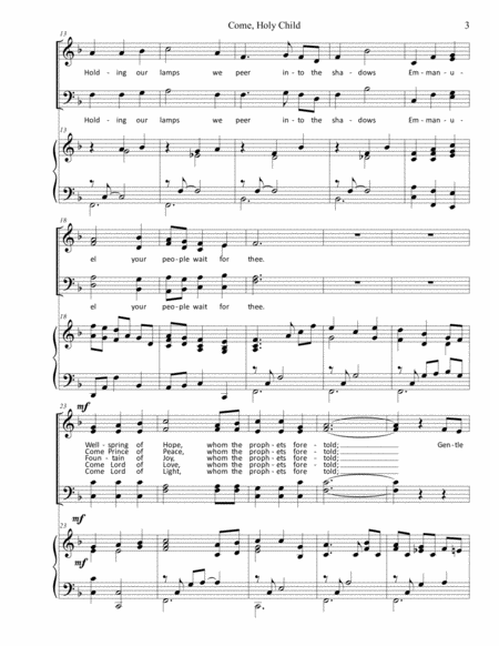 Come, Holy Child (SATB and piano with narration and Optional Congregation) 7 pages image number null
