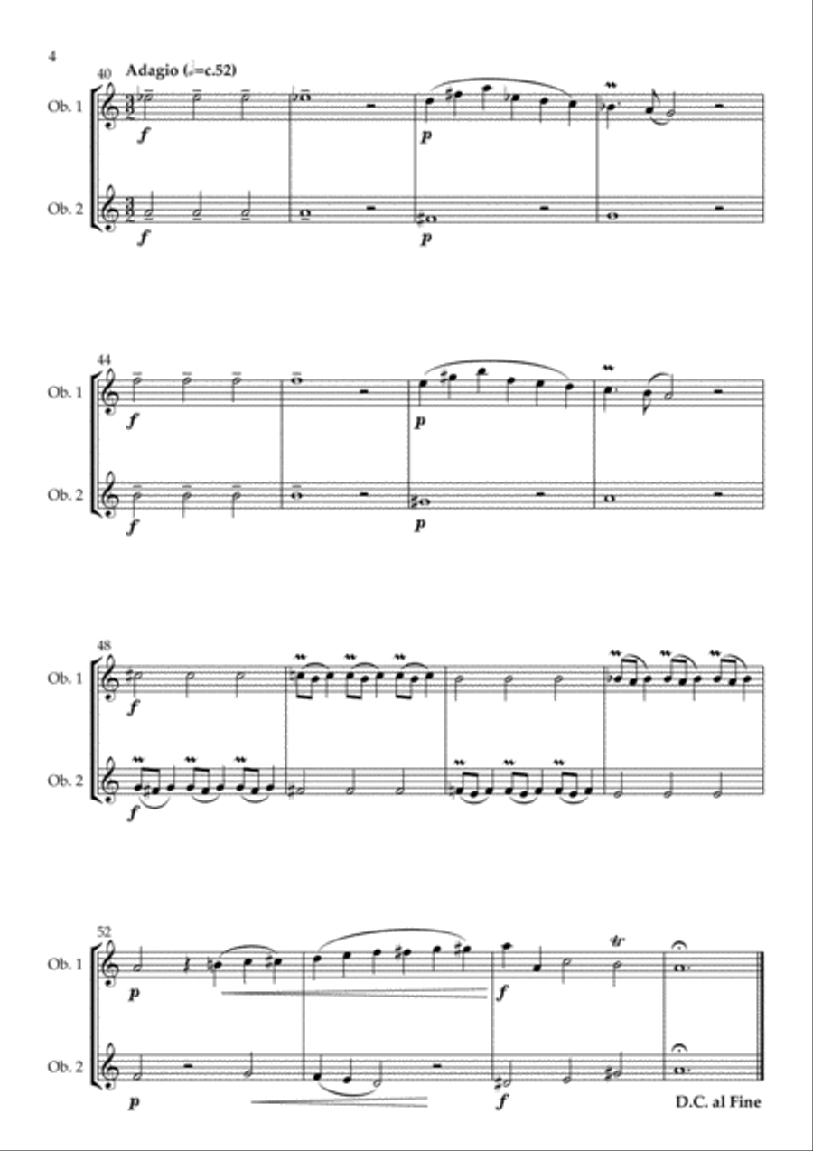Fantasia in D Minor arranged for Oboe Duet Woodwind Duet scores gallery preview page 5