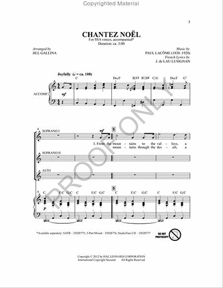 Chantez Noel SSA scores gallery preview page 3
