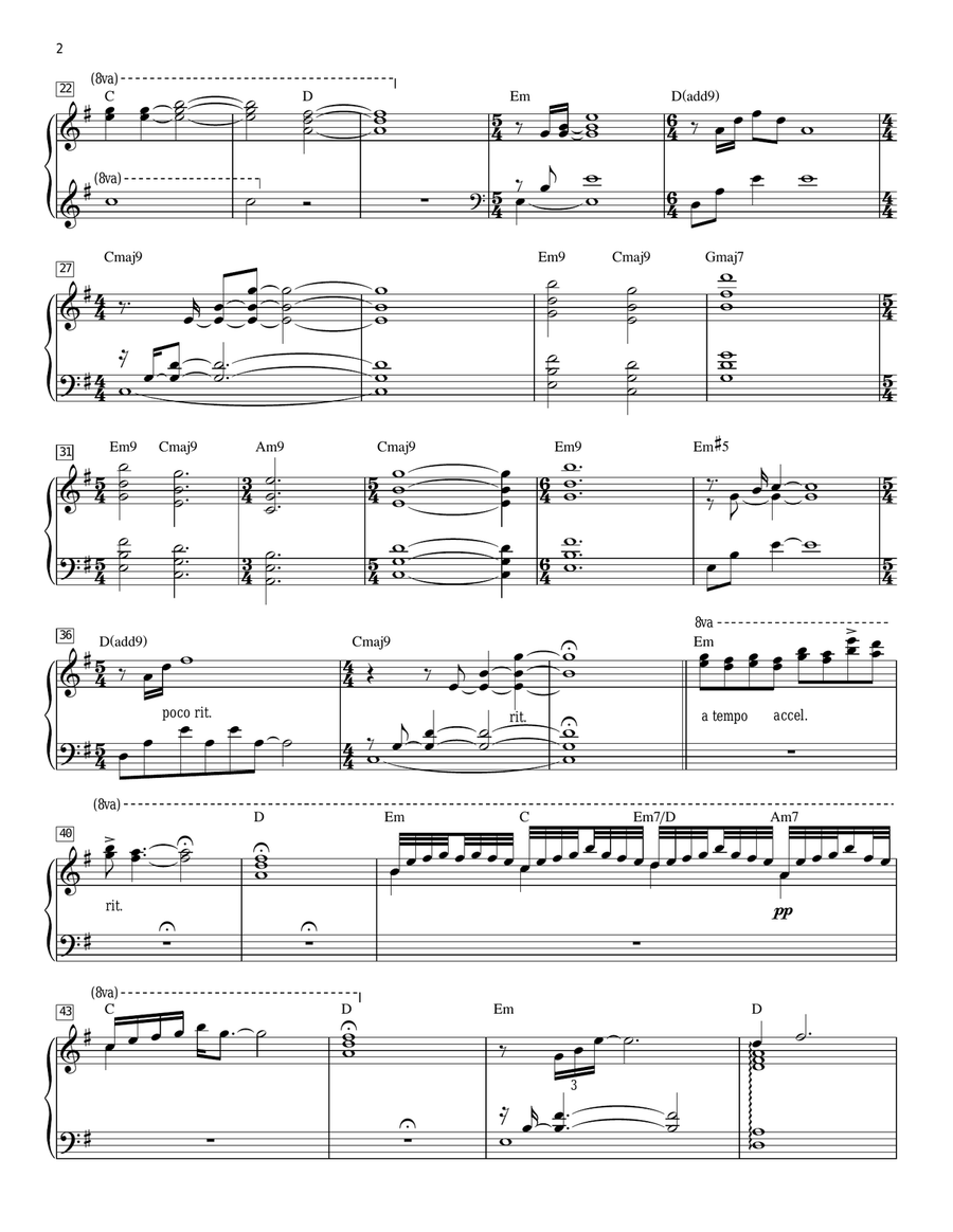 Peace Peace Piano Solo scores gallery preview page 2