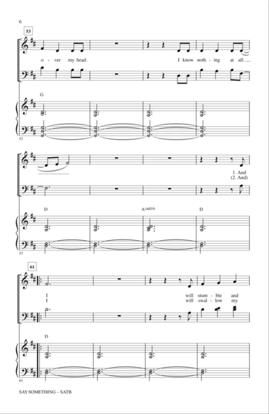 Say Something 4-Part scores gallery preview page 5