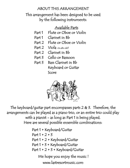 Tarantella from the Nutcracker for Piano Trio (Violin, Cello & Piano) or Piano Quartet image number null