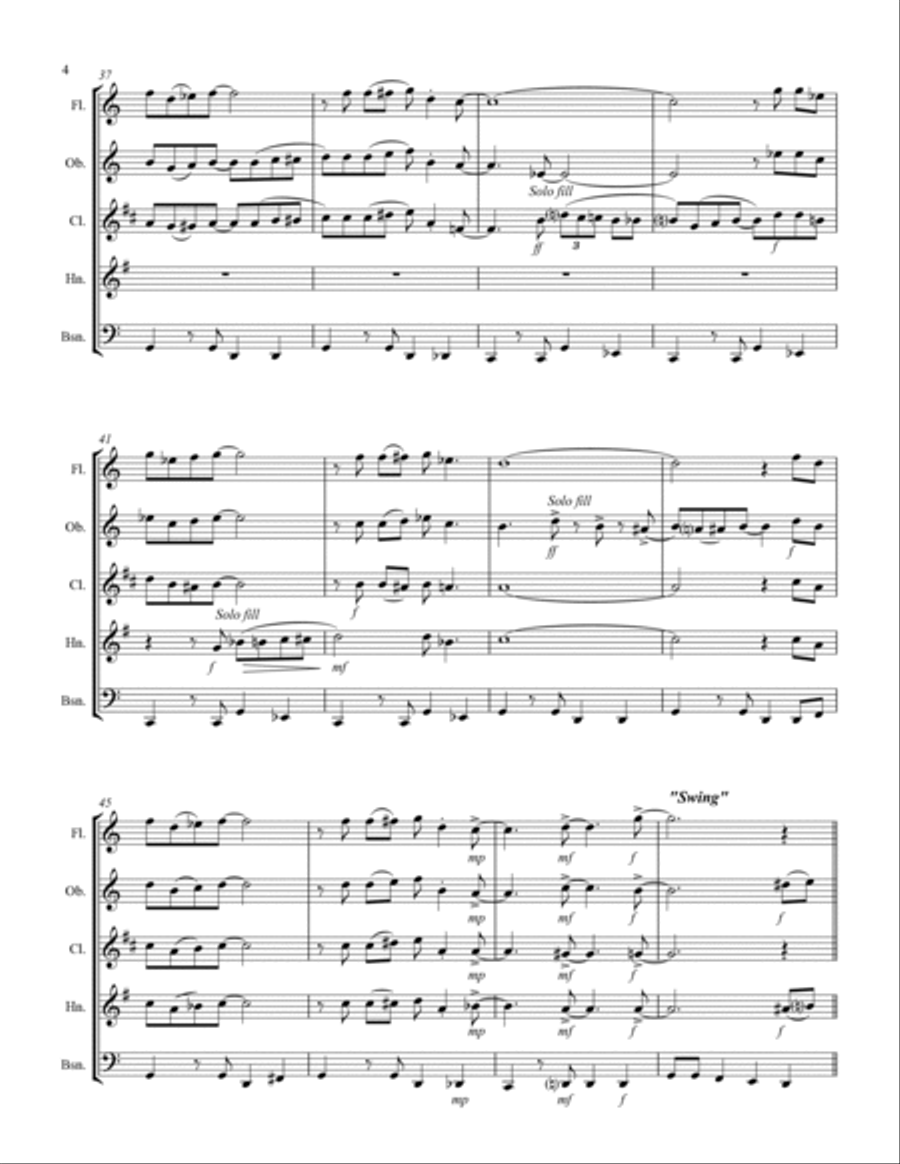 St. Louis Blues (for Woodwind Quintet) Woodwind Quintet scores gallery preview page 5