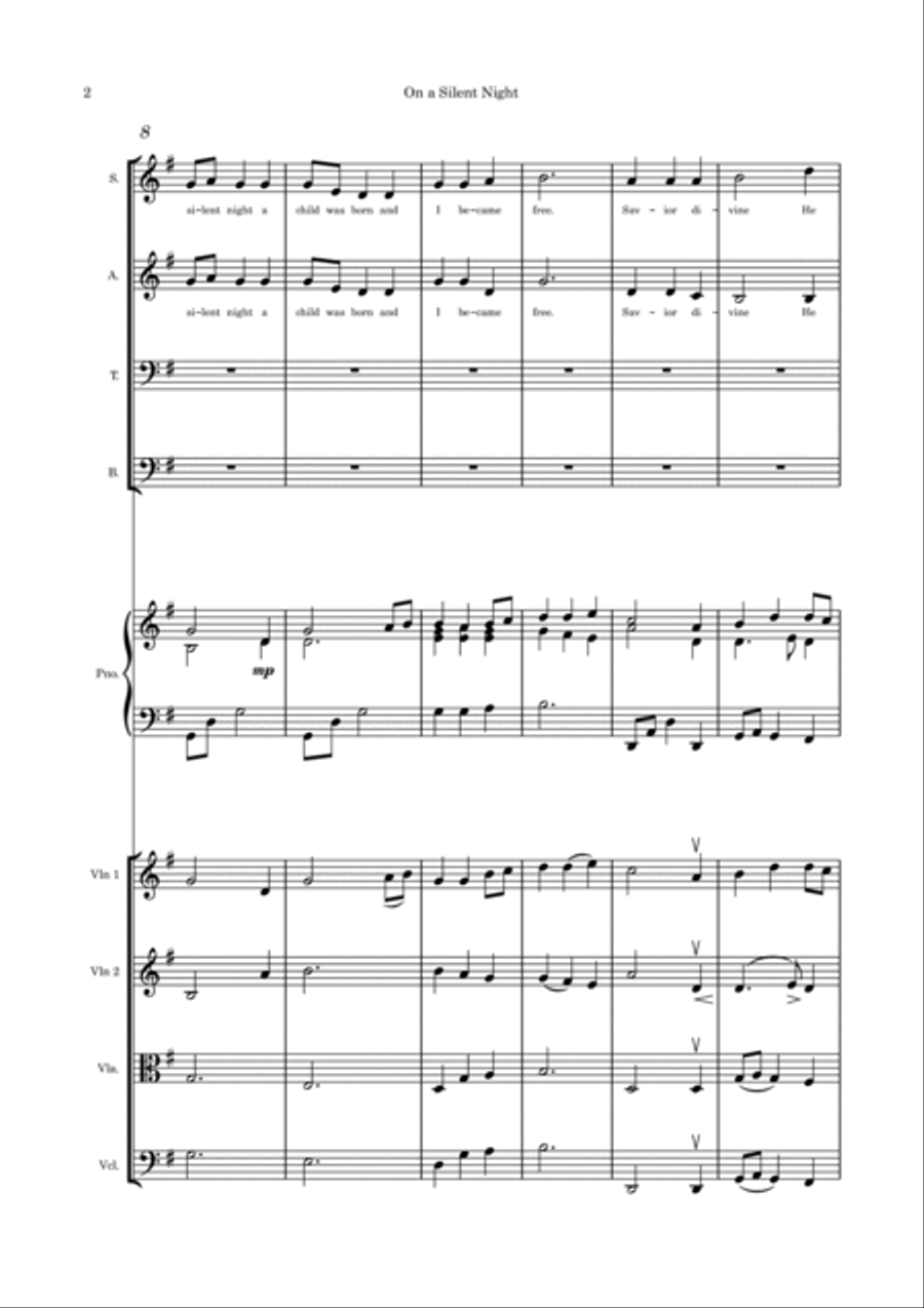 On a Silent Night 4-Part scores gallery preview page 2