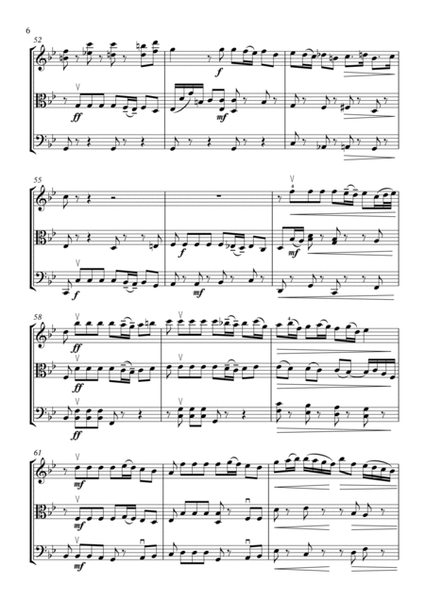 Fugue in G minor (BWV 1001) (3 Sonatas and 3 Partitas for Solo Violin) - String Trio arrangement image number null
