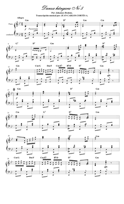 Danza húngara (Ungarischer Tanz) No 5 (WoO 1) por Johannes Brahms Nissen y Kéler Béla.