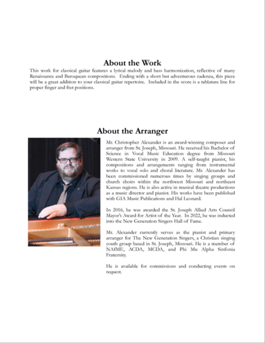 Adagio con dolore in A minor Acoustic Guitar scores gallery preview page 2