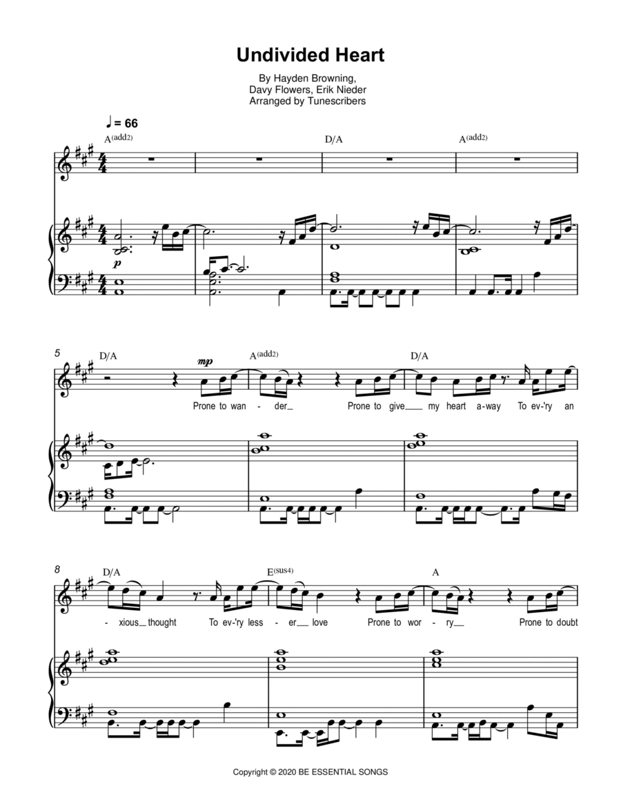 Undivided Heart Undivided Heart Voice scores gallery preview page 1