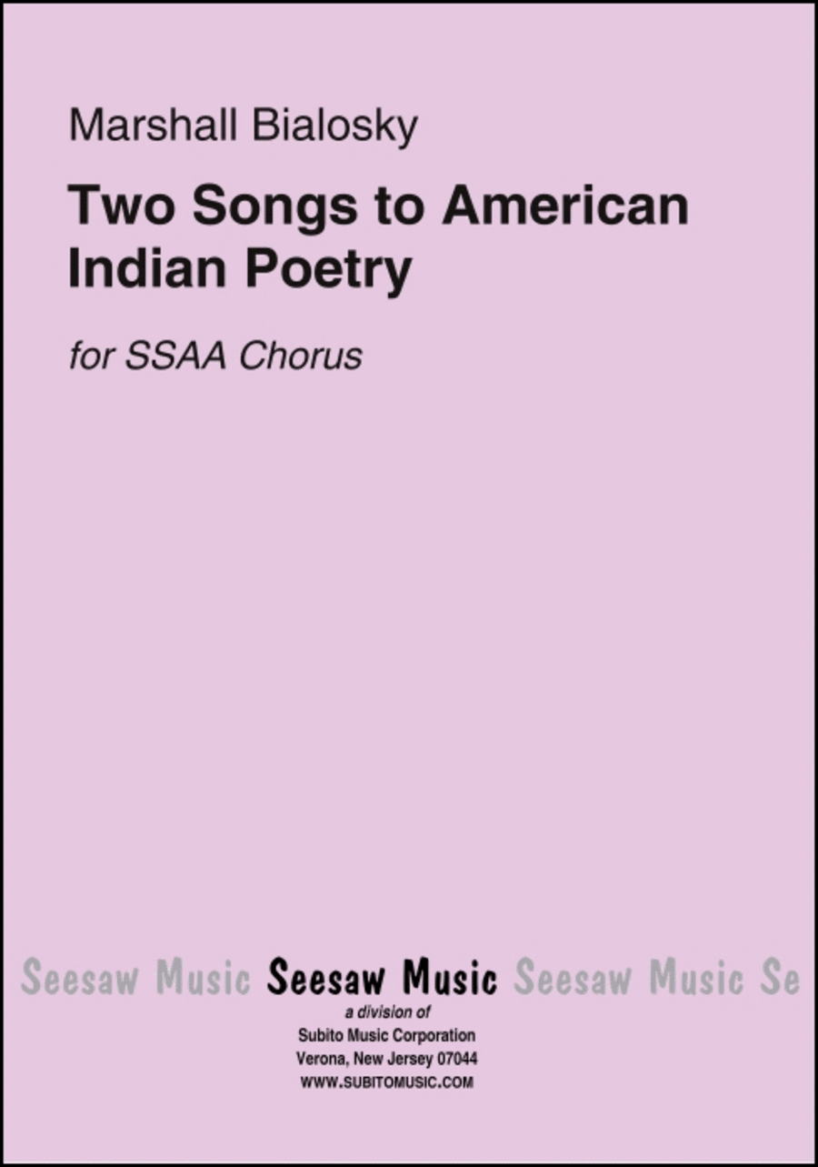 Two Songs to American Indian Poetry SSAA scores gallery preview page 1