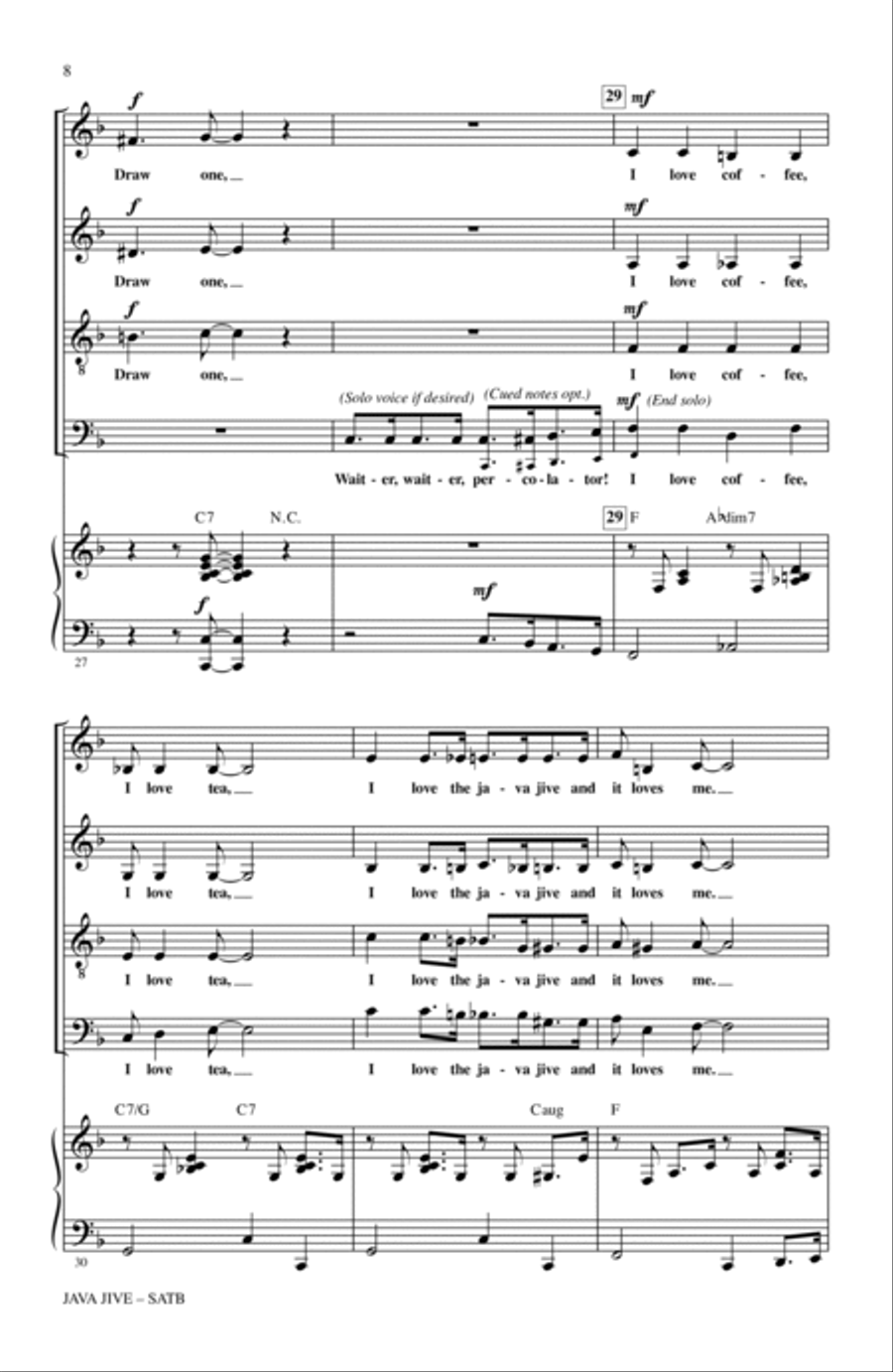 Java Jive (arr. Ed Lojeski) 4-Part scores gallery preview page 6