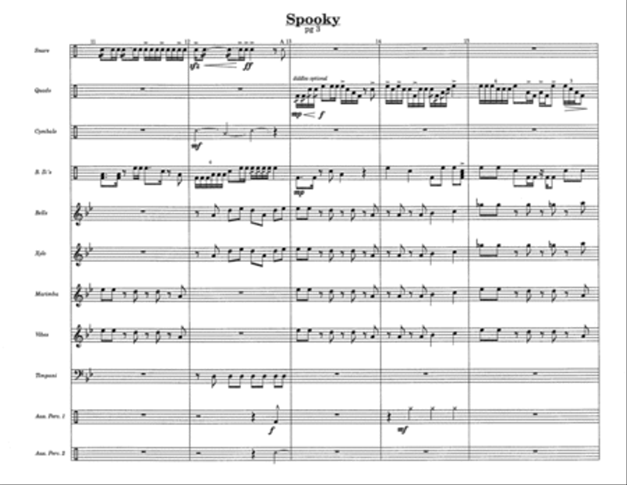Spooky w/Tutor Tracks Percussion Ensemble scores gallery preview page 5