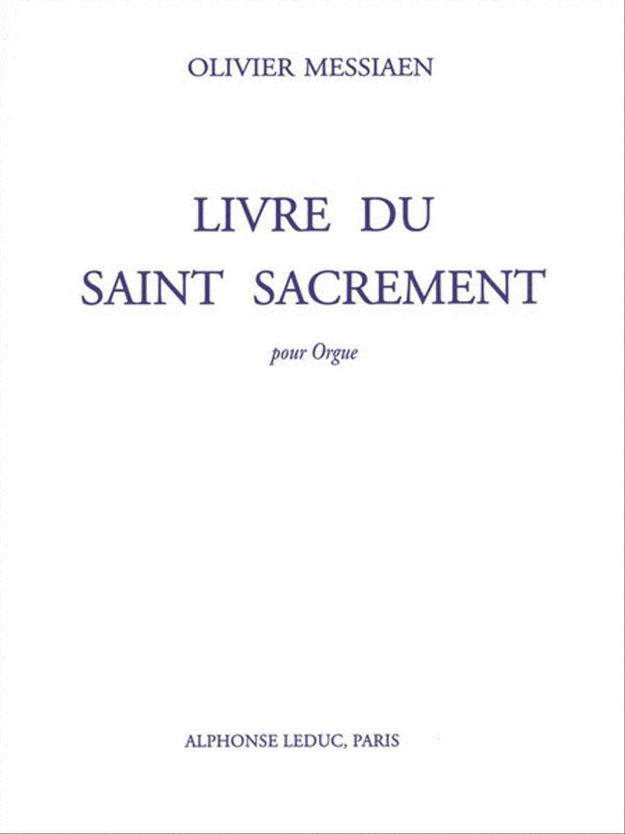 Livre Du Saint Sacrement Pour Orgue