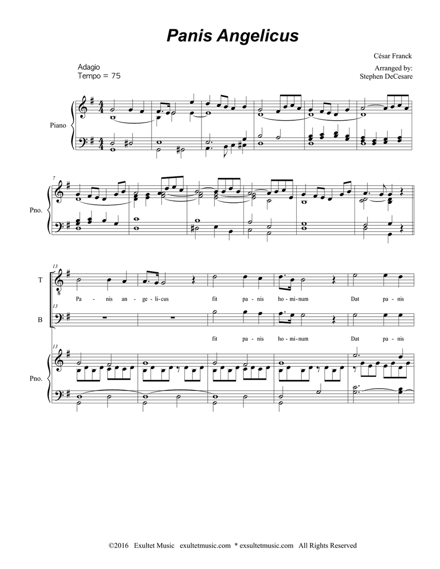Panis Angelicus (Duet for Tenor and Bass Solo - Piano Accompaniment) Bass Voice scores gallery preview page 2