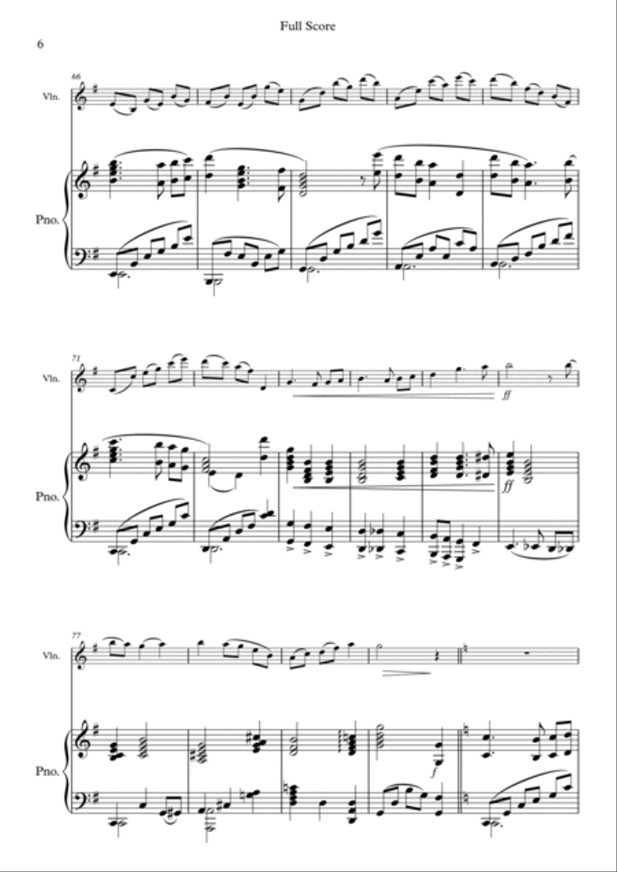Furgary (Violin and Piano - First Theme Only Arrangement) Chamber Music scores gallery preview page 6