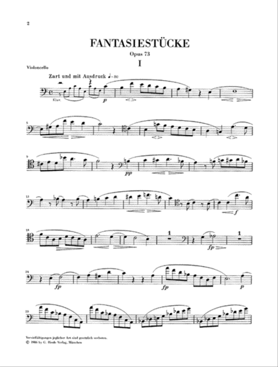 Fantasy Pieces for Piano and Clarinet Op. 73 Clarinet scores gallery preview page 2