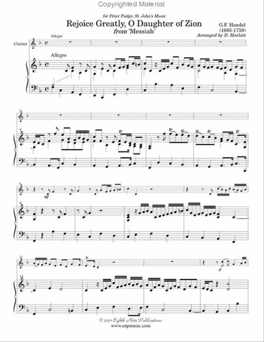 Rejoice Greatly (from Messiah) Small Ensemble scores gallery preview page 2