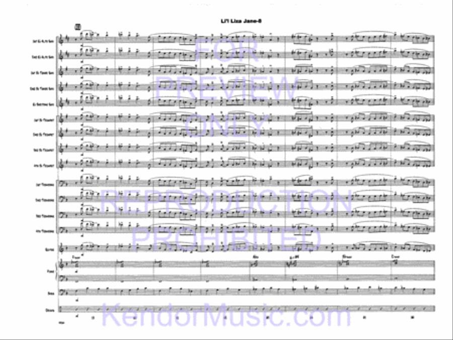 Li'l Liza Jane (Full Score) Jazz Ensemble scores gallery preview page 10
