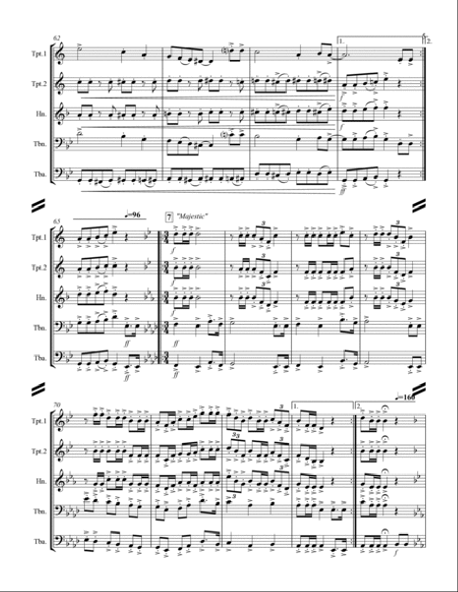 Happy Birthday and Stylistic Variations (for Brass Quintet) Brass Quintet scores gallery preview page 6
