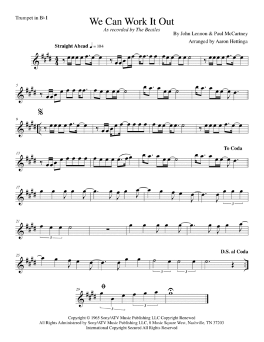 We Can Work It Out Brass Ensemble scores gallery preview page 5