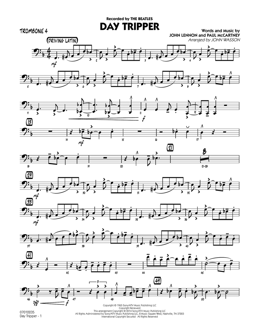 Day Tripper - Trombone 4