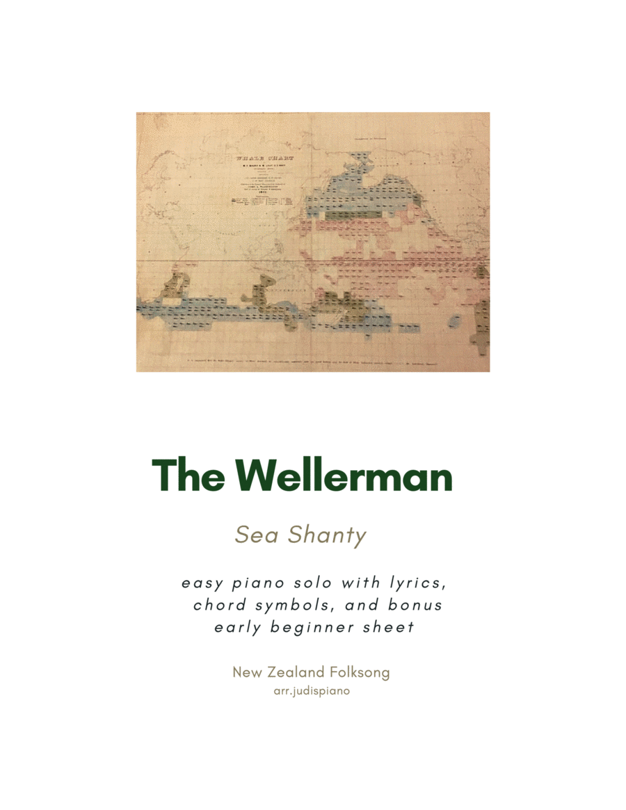 THE WELLERMAN (Sea Shanty) easy piano solo Piano Method scores gallery preview page 1