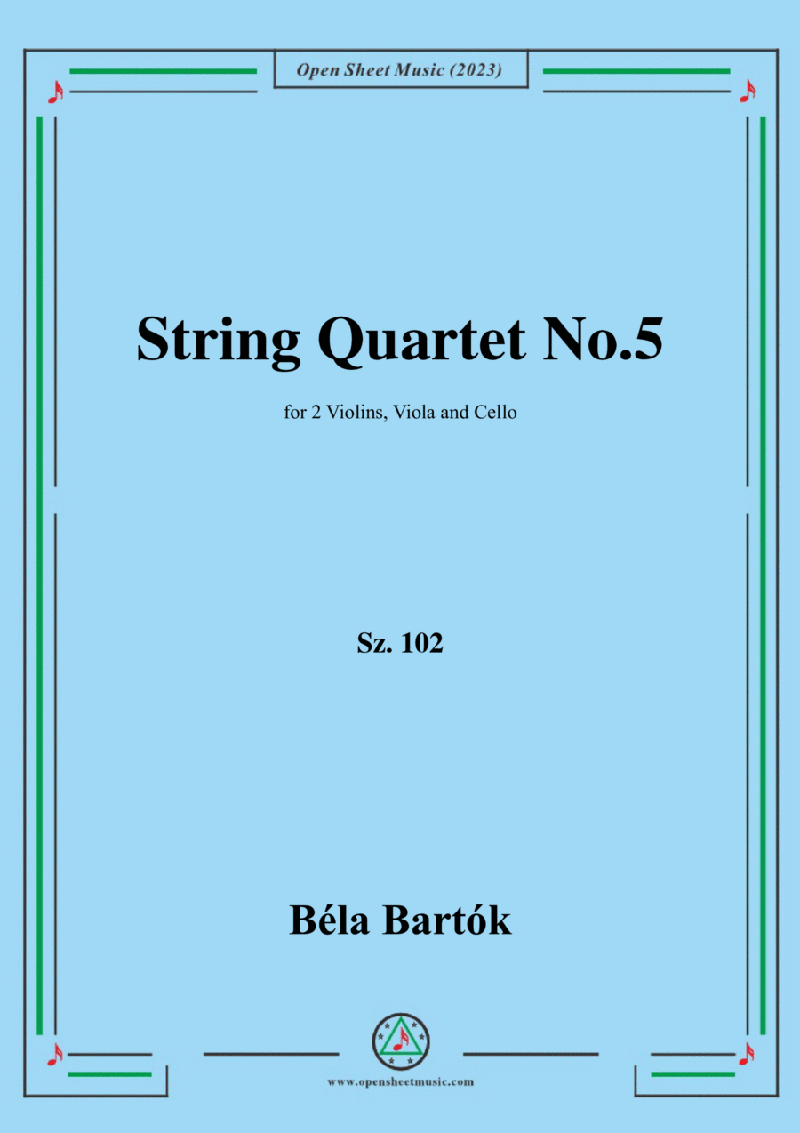 Bartók-String Quartet No.5,Sz. 102 String Quartet scores gallery preview page 1