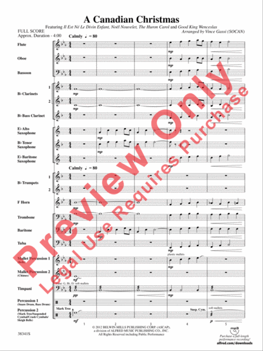 A Canadian Christmas Concert Band scores gallery preview page 4