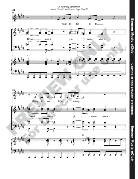 Let the Glory Come Down (Choral Book) image number null