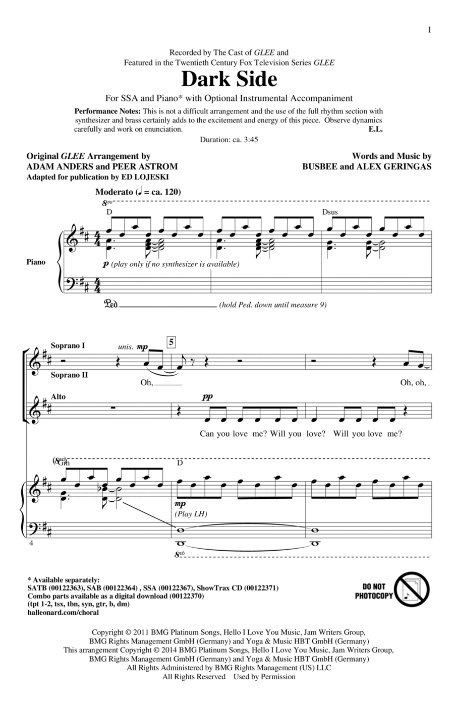 Dark Side Dark Side SSA scores gallery preview page 1