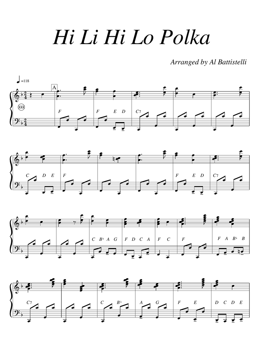 Hi Li Hi Lo Polka Hi Li Hi Lo Polka Accordion scores gallery preview page 1