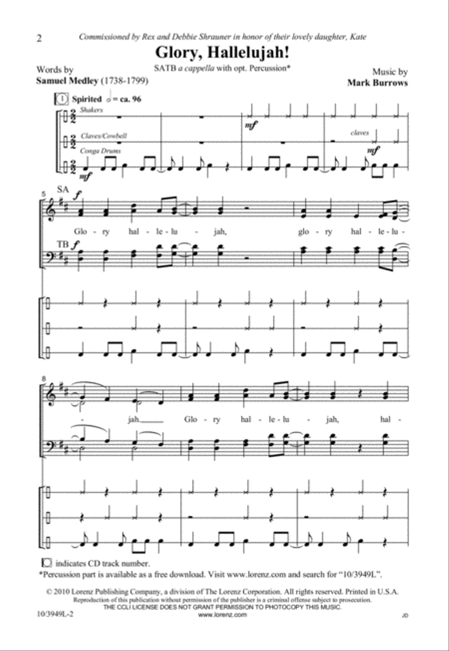 Glory, Hallelujah! Glory, Hallelujah! 4-Part scores gallery preview page 2
