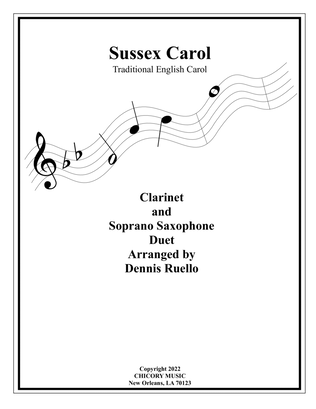 Sussex Carol - Duet for Clarinet and Soprano Saxophone