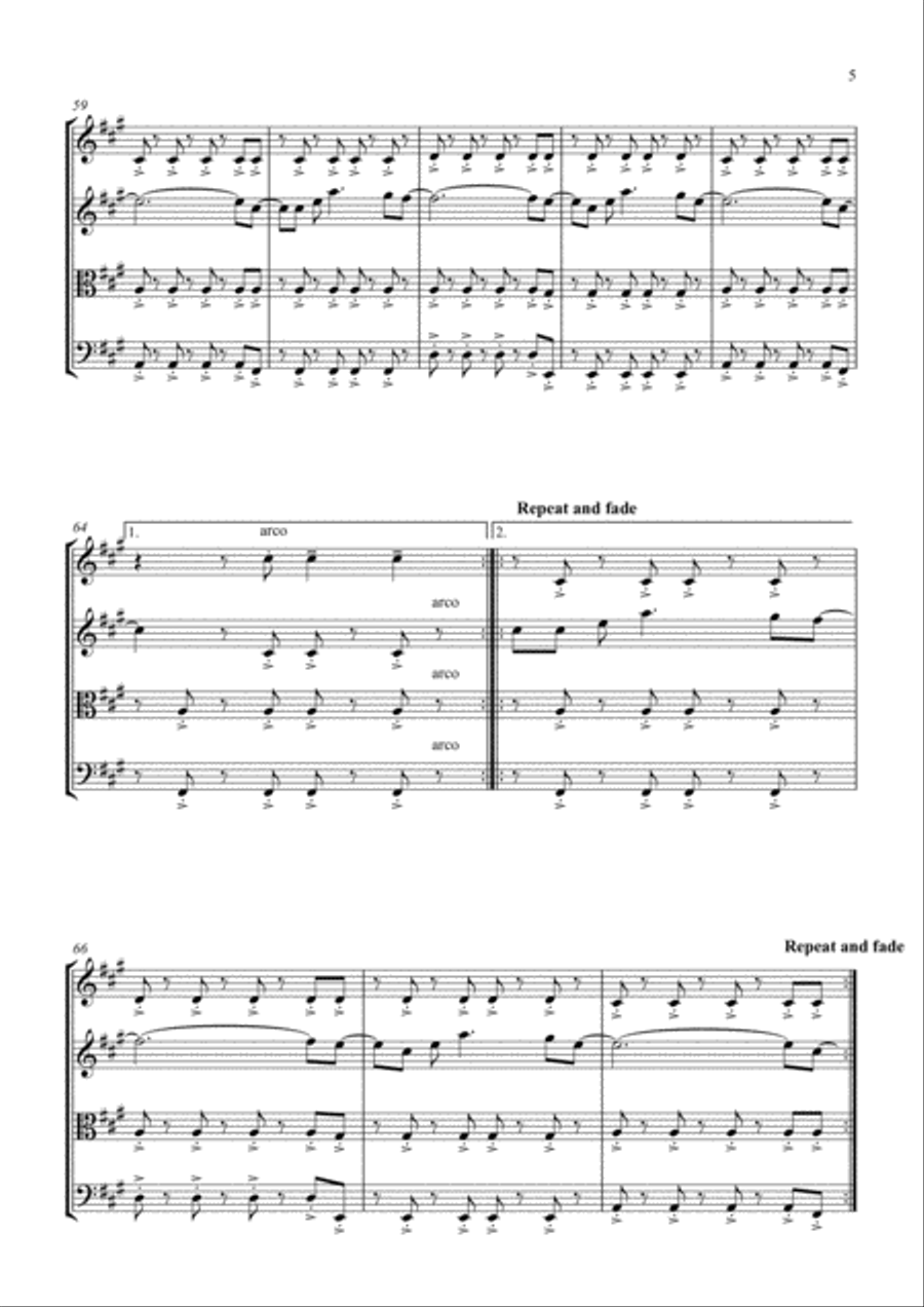 Viva La Vida String Quartet scores gallery preview page 5