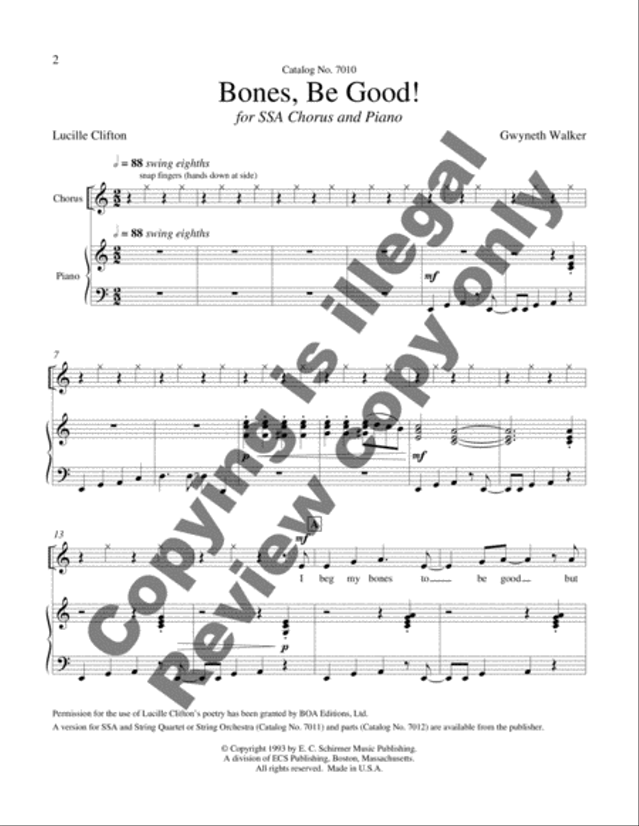 Dreams and Dances: 1. Bones Be Good! SSA scores gallery preview page 3