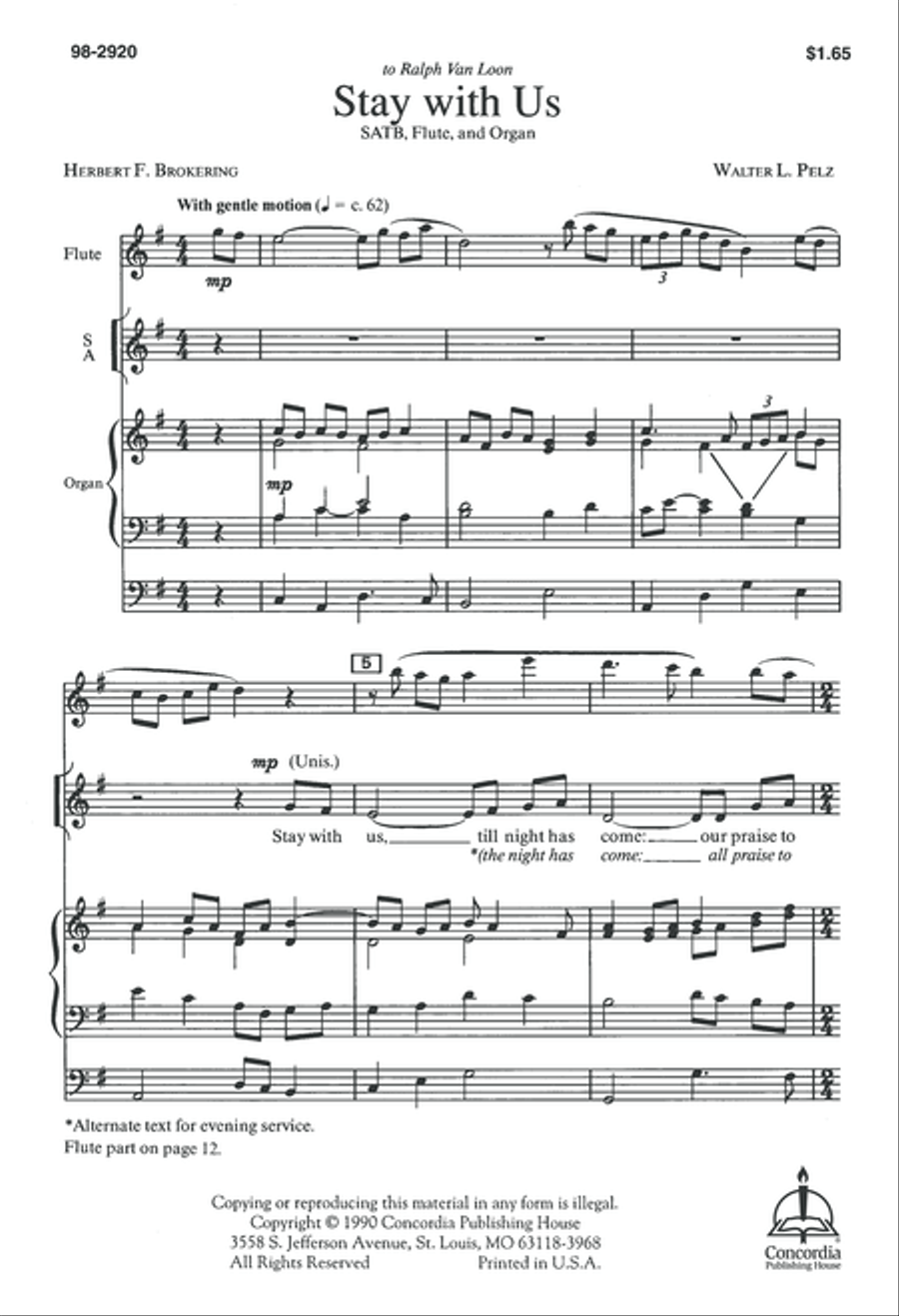 Stay with Us - SATB image number null