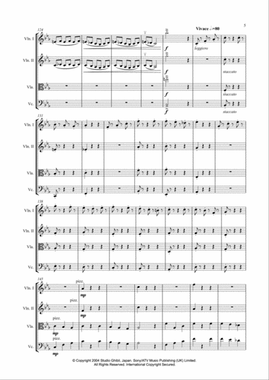Merry-go-round Of Life String Quartet scores gallery preview page 5