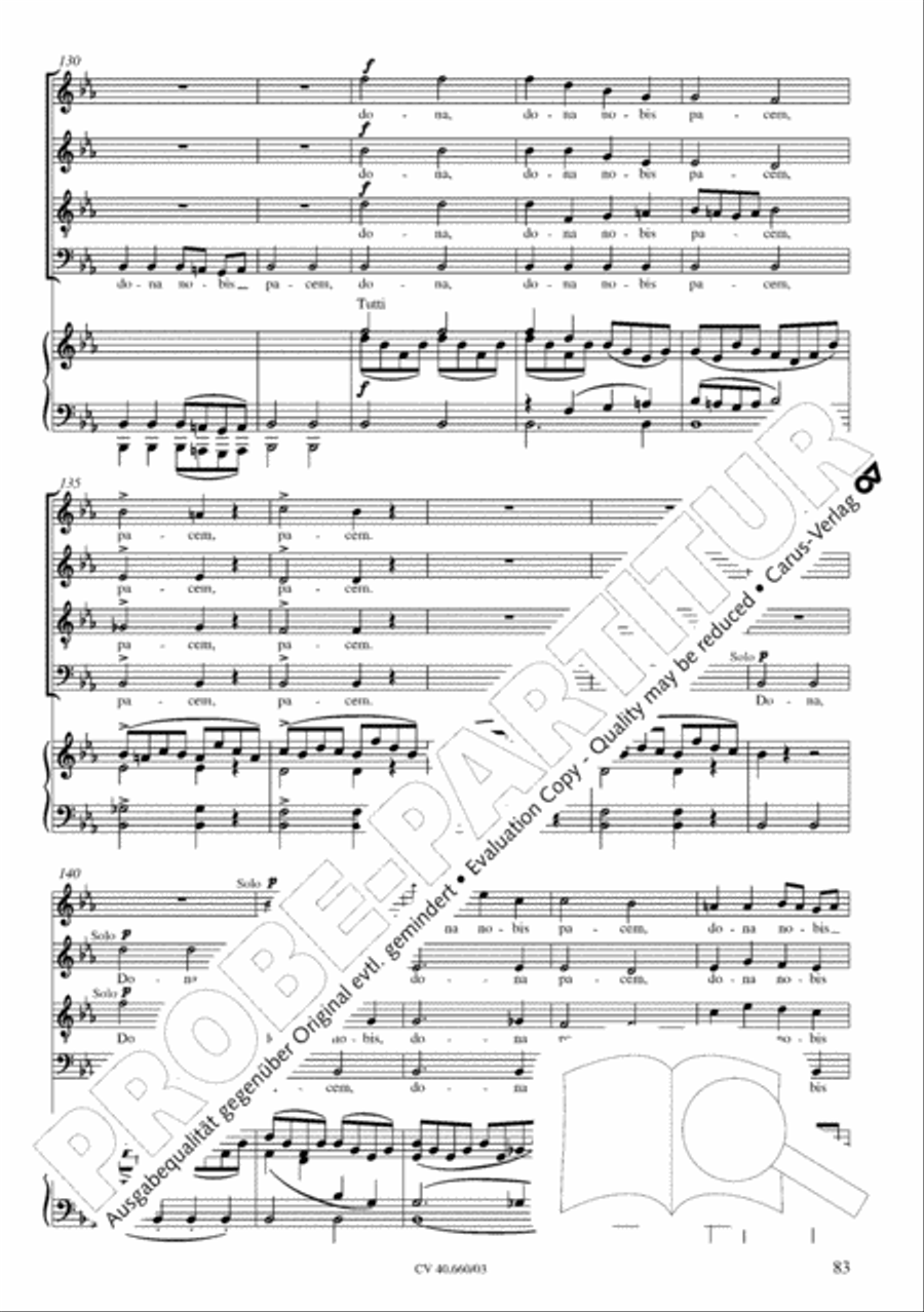 Mass in E flat major (Messe in Es) SATTB scores gallery preview page 84