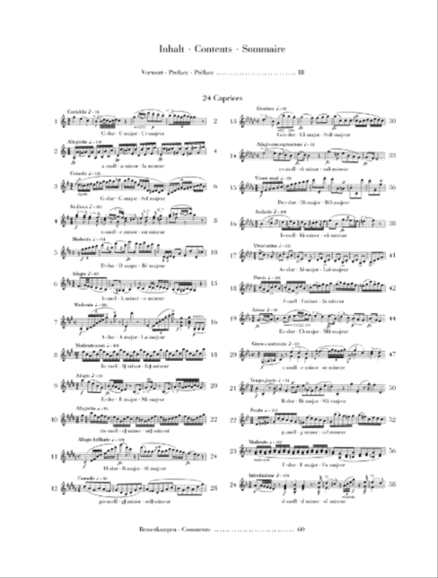 24 Caprices for Violin Solo