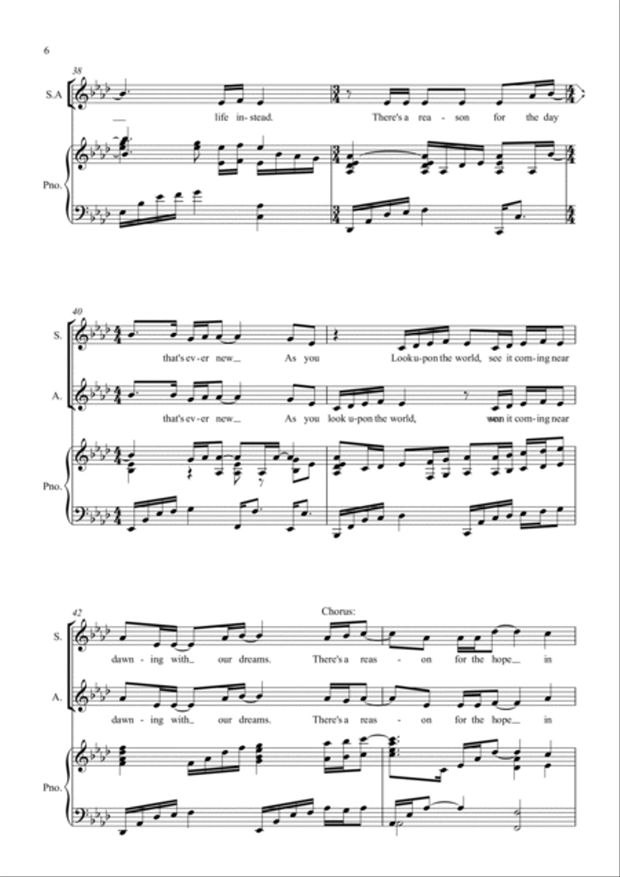 There's a Reason There's a Reason Piano, Vocal scores gallery preview page 6
